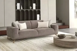 Flora Üçlü Koltuk Kahverengi