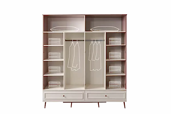 Armin Genç Odası 4 Kapaklı Dolap