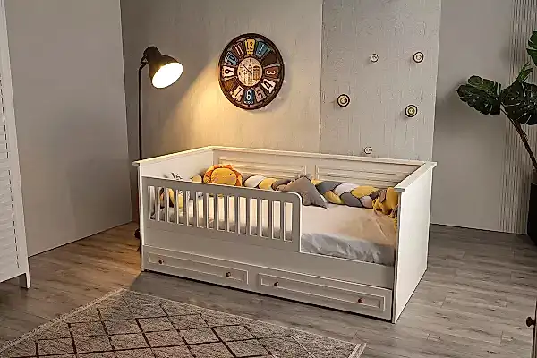 İnci Çocuk Odası Sedir Karyola + Alt Karyola + Korkuluk