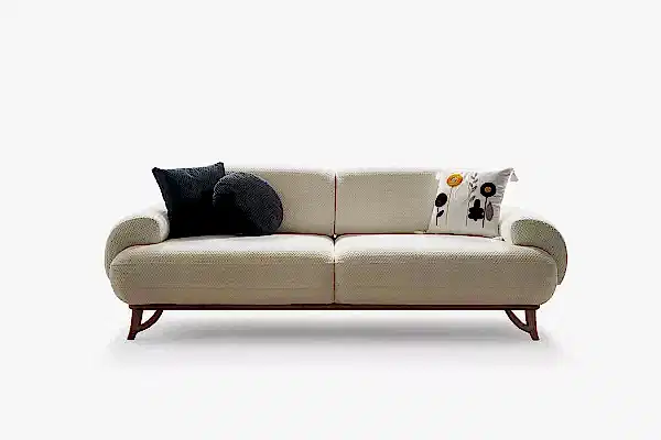 Kuğu Üçlü Koltuk Krem